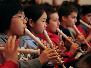 Kids With Recorders Link Up