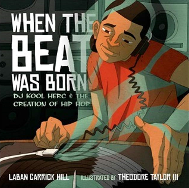 Book cover for "When the Beat Was Born" depicting a deejay spinning a record