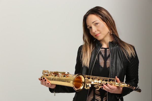 Sharel Cassity with saxophone